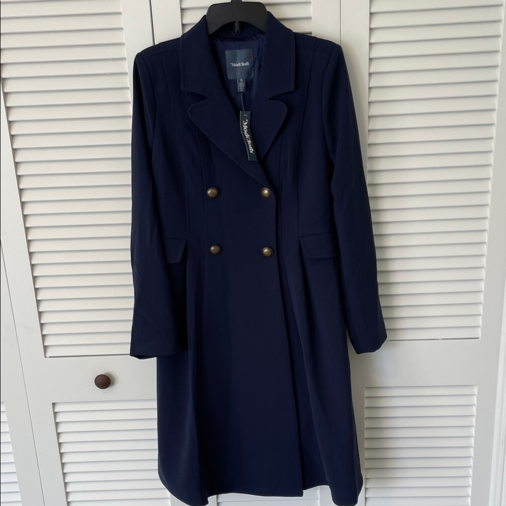 NWT Modcloth Midnight Blue Double-Breasted Coat
